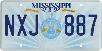 MS license plate NXJ887