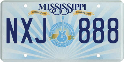 MS license plate NXJ888