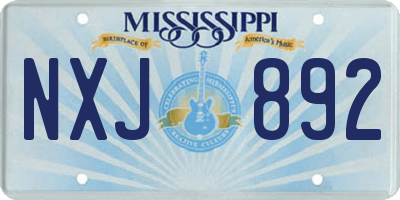 MS license plate NXJ892