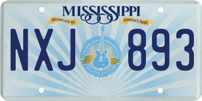 MS license plate NXJ893