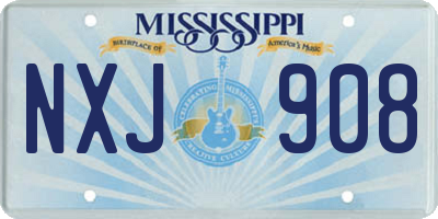 MS license plate NXJ908