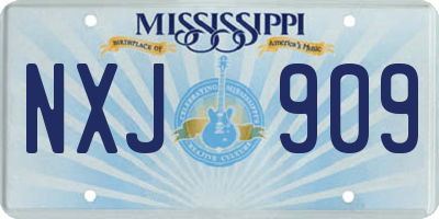 MS license plate NXJ909