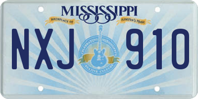 MS license plate NXJ910