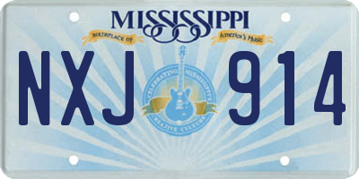 MS license plate NXJ914