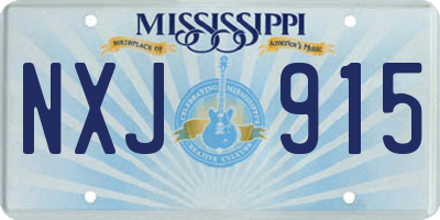 MS license plate NXJ915