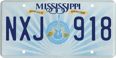 MS license plate NXJ918