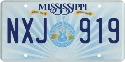 MS license plate NXJ919