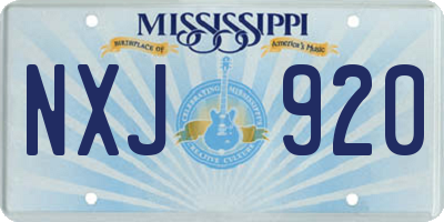 MS license plate NXJ920