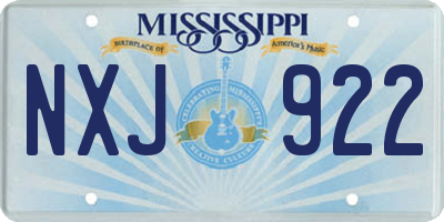 MS license plate NXJ922