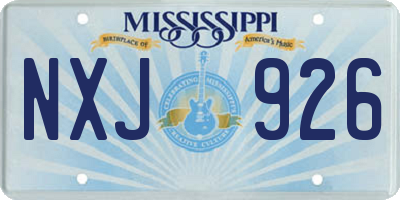 MS license plate NXJ926