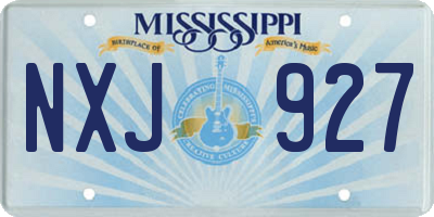 MS license plate NXJ927