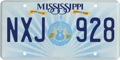 MS license plate NXJ928