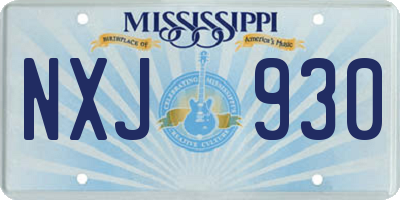 MS license plate NXJ930