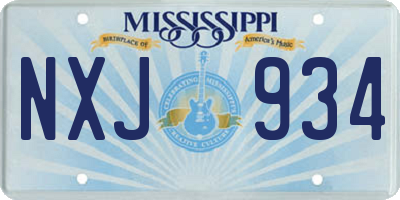 MS license plate NXJ934