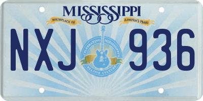 MS license plate NXJ936