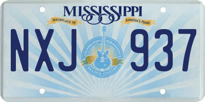 MS license plate NXJ937