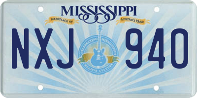 MS license plate NXJ940