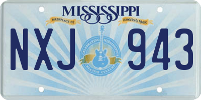 MS license plate NXJ943