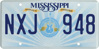 MS license plate NXJ948