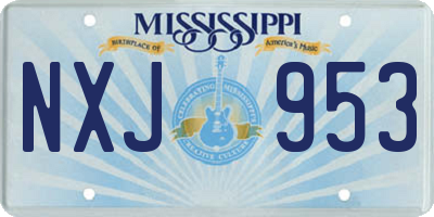 MS license plate NXJ953