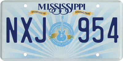 MS license plate NXJ954