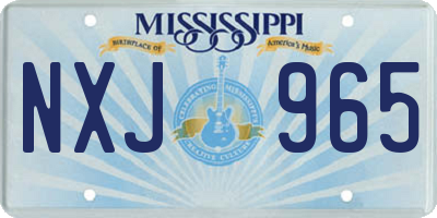 MS license plate NXJ965