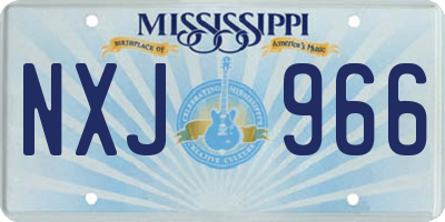MS license plate NXJ966