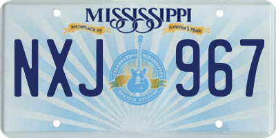 MS license plate NXJ967