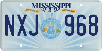 MS license plate NXJ968
