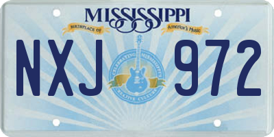 MS license plate NXJ972