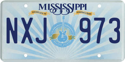 MS license plate NXJ973