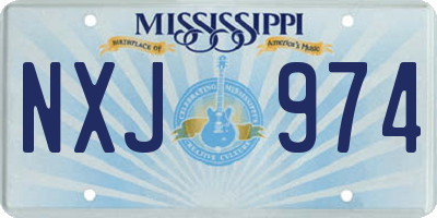 MS license plate NXJ974