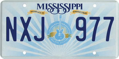 MS license plate NXJ977