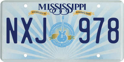 MS license plate NXJ978