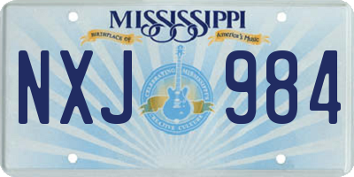 MS license plate NXJ984