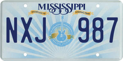 MS license plate NXJ987