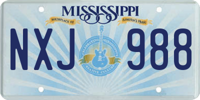 MS license plate NXJ988