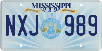 MS license plate NXJ989
