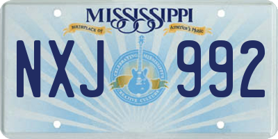 MS license plate NXJ992
