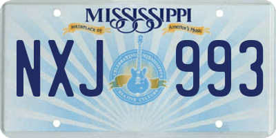 MS license plate NXJ993