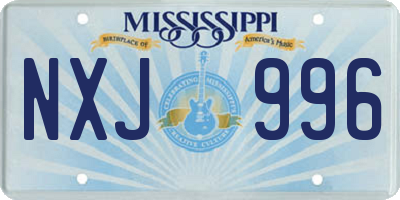 MS license plate NXJ996
