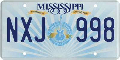 MS license plate NXJ998