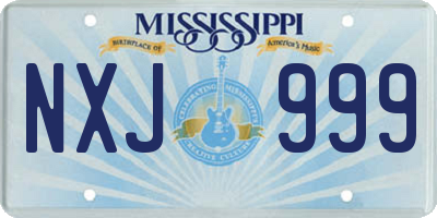 MS license plate NXJ999