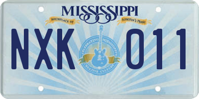 MS license plate NXK011
