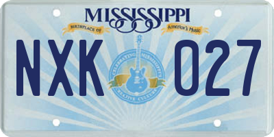 MS license plate NXK027