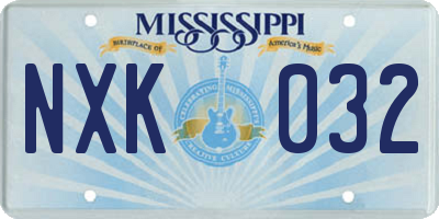 MS license plate NXK032