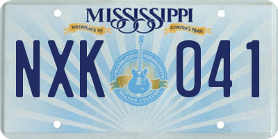 MS license plate NXK041