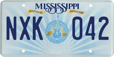 MS license plate NXK042