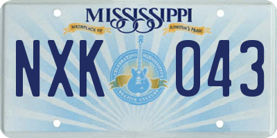 MS license plate NXK043