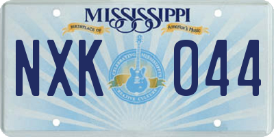 MS license plate NXK044